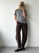 Zara nowe sztruksowe spodnie sztruksy balloon L