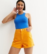 New look denim krótkie szorty musztardowe spodenki letnie 40L oliwkowe