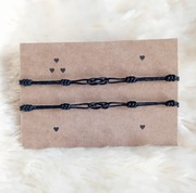 Bransoletki dla par znak nieskończoności (podwójny) czarne makrama