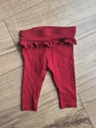 Lupilu bordowe burgundowe legginsy niemowlęce falbanka dziewczęce 62/68