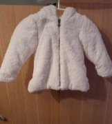 Przecudny ciepły biały miś kurtka futerko 92
