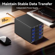 Hybrydowy dysk twardy 3*3,5 HDD+3 * M.2 NVMe z wentylatorem do dysków twar