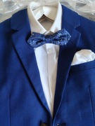 Garnitur PAWO 140 granatowy+ koszula 140 PAWO + mucha i poszetka Prawo 