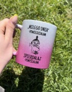 Kubek 330 ml brokat ombre MIŁEGO DNIA POWIEDZIAŁAM