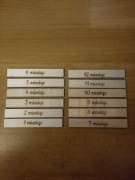 Deseczka napis 1 miesiąc 2 miesiąc 12szt.