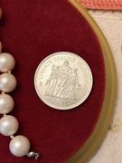 Srebrna moneta Herkules 50 FRANKÓW 1975 stan bankowy