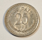 591. Moneta Indie 25 pajs 1972 rok