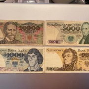 Banknoty PRL zestaw 4szt. 500zł - 10000zł 