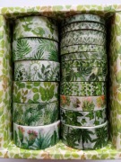 super zestaw 18xwashi tape taśma ozdobna zielony mix scrapbooking