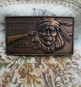 pasek klamra indiański st louis mo exposition 1904 GERONIMO metal, szer 4cm