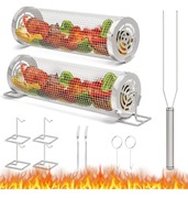 WYPRZEDAŻ !!! 2 kosze do grillowania siatki ze stali nierdzewnej 30 cm 