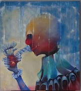 Obraz olejny ręcznie malowany. 100/90/3d.  The Thing. 