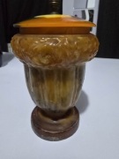 Catalin Bakelite Amber Box Vase, Bakelite Vase, Catalin Vase Art Deco