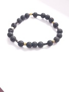 Męska klasyczna bransoletka kamienie lawy lawa 