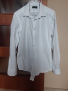 Biała męska koszula bawełniana slim - Lavard