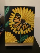 Motyl na słoneczniku, obraz akrylowy 