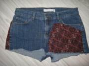 LABEL LAB krótkie spodenki jeansowe z wstawką 12