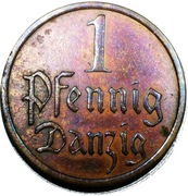 1 fenig 1937, Wolne Miasto Gdańsk.