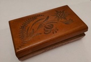 Stare zabytkowe pudełko szkatułka góralska drewno Zakopane rękodzieło