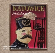 Magnes na lodówkę. Metalowy. PCV. Katowice. Sztolnia Królowa Luiza.