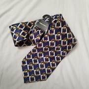 Homeburry jedwab silk krawat podkowa na szczęście nowy 