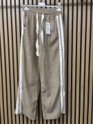 Beżowe spodnie damskie pas 80/90 paski