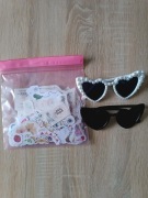 Okulary imprezowe do zdjęć (fotobudka/instax), 2 sztuki + naklejki gratis