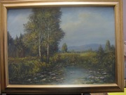 Obraz olejny 70 x 50 cm Lilie wodne