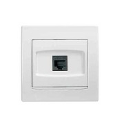Gniazdo komputerowe kat. 6 RJ45 UTP Schneider Anya  białe + ramka