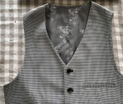 Kamizelka Heart and Dagger - męska casual - wełna szara pepitka - 46 slim