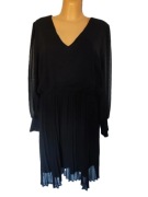 Simply Be r 48 czarna elegancka sukienka plisy szyfon plus size