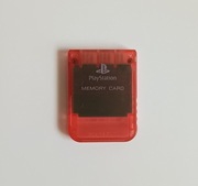 Oryginalna karta pamięci PS1 PSX PlayStation przezroczysta czerwona