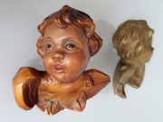 Dwie figurki głów anielskich "Putto"