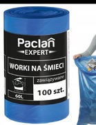 WORKI NA ŚMIECI 60L 100 szt PACLAN EXPERT ZAWIĄZYWANE 
