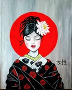 Obraz abstrakcja Japonka 