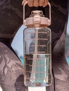 Bidon sportowy na wodę 2 litry motywacyjny różowy fit słomka uchwyt