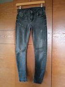 Spodnie jeans z przetarciami ciemnoszare Zara rozmiar 38