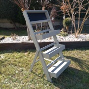 Drewniany kwietnik Etażerka ogrodowa Stojak na kwiaty Regał Z TABLICĄ