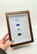Obrazek w ramce sea glass morskie szkło rybki ryby morskie skarby