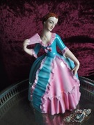 Piękna porcelanowa figurka dama w sukni z epoki vintage Czechosłowacja