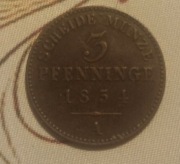 3 Pfenninge 1854 A