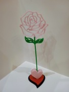 Róża 3d 23cm różowa