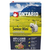 Ontario Senior Mini Lamb & Rice, 2,25kg, sucha karma dla psa