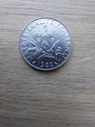 Francja 1 frank 1960 stan -I/+II; nikiel; opis poniżej