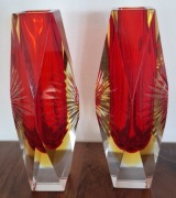 Murano Mandruzzato 2 Wazony Sommerso  proj. Flavio Poli cena za parę