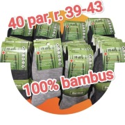 40 par skarpety męskie zdrowotne bambusowe 100% rozmiar: 39-42 