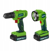 Wiertarko-wkrętarka akumulatorowa + latarka + 2 aku 20v 1,5ah VERTO 50G293