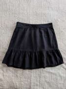 Granatowa elegancka lniana spódnica z falbaną Vero Moda 36