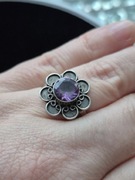 Srebrny pierścionek z amestytem