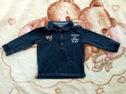 Elegancka bluzka koszulka polo z długim rękawem F&F 74 - 80 jak nowa